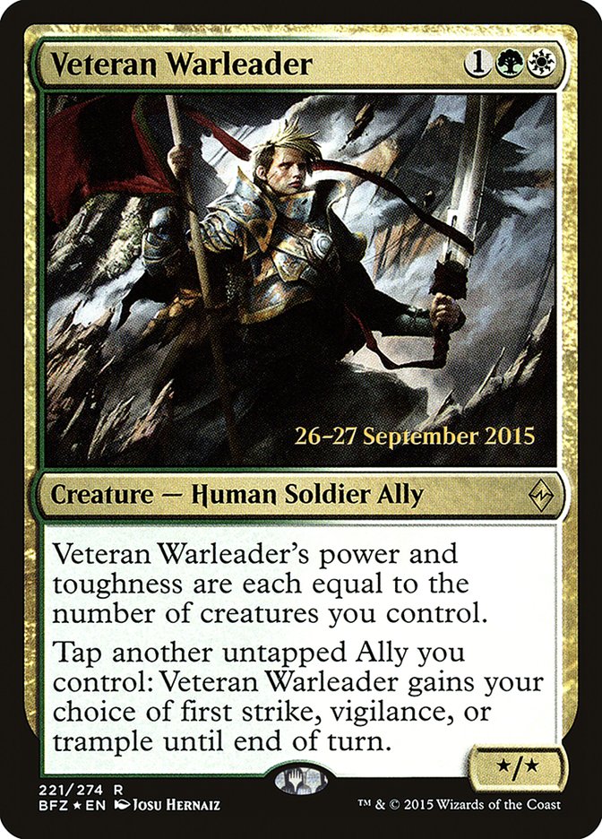 Veteran Warleader [Battle for Zendikar Promos] | Good Games Adelaide SA