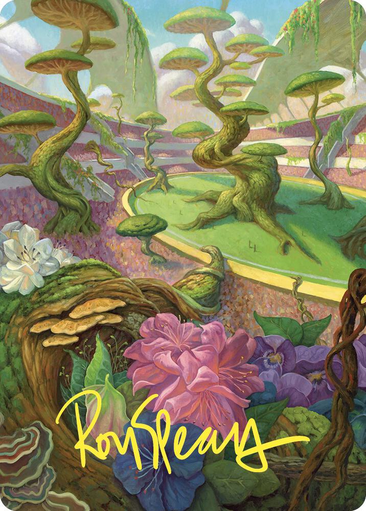 Undergrowth Stadium Art Card Gold Stamped Signature 49 (Art Series: Commander Masters)  | Good Games Adelaide SA