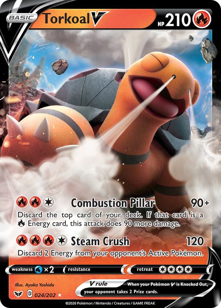 Torkoal V 024/202 (SWSH01: Sword & Shield Base Set)  - Holofoil | Good Games Adelaide SA