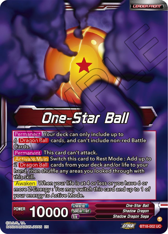 One-Star Ball // Syn Shenron, Despair Made Manifest (BT18-002) [Dawn of the Z-Legends Prerelease Promos] | Good Games Adelaide SA