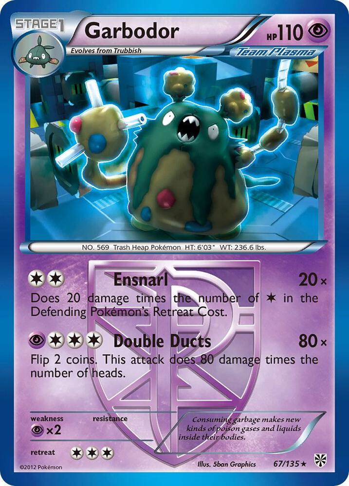 Garbodor Team Plasma 67 67/135 (Plasma Storm)  - Reverse Holofoil | Good Games Adelaide SA