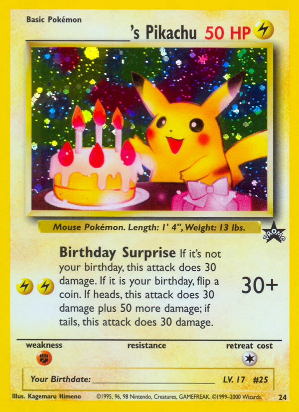 _____'s Pikachu (24) (Birthday Pikachu) [Wizards of the Coast: Black Star Promos] | Good Games Adelaide SA