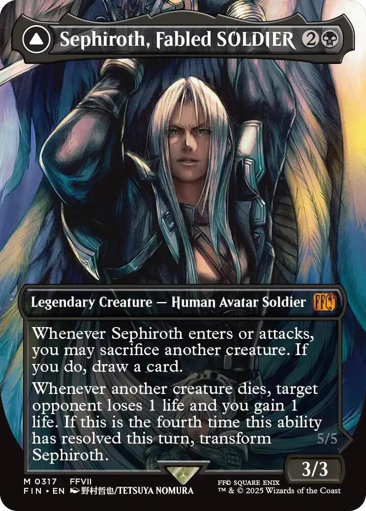 Sephiroth, Fabled SOLDIER // Sephiroth, One-Winged Angel 317/309 (FINAL FANTASY)  - Borderless | Good Games Adelaide SA