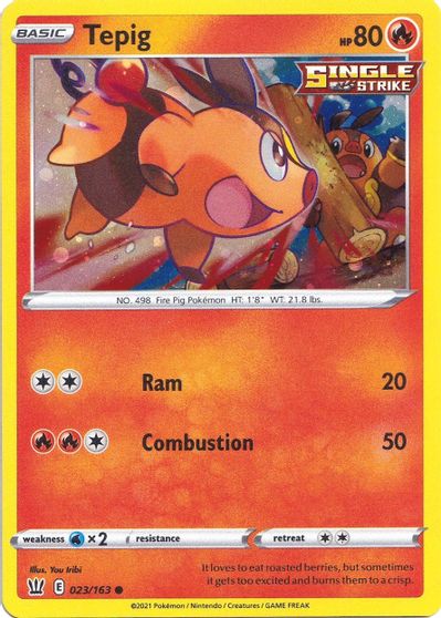Tepig (023/163) (Cosmos Holo) [Sword & Shield: Battle Styles] | Good Games Adelaide SA