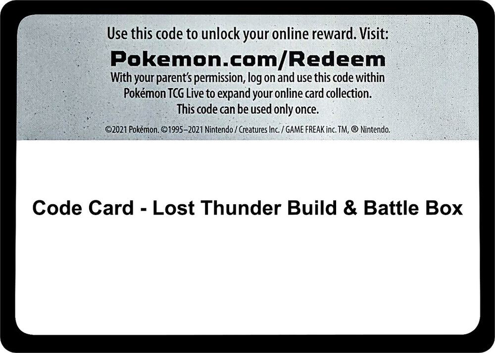Code Card Lost Thunder Build and Battle Box  (SM - Lost Thunder)  | Good Games Adelaide SA