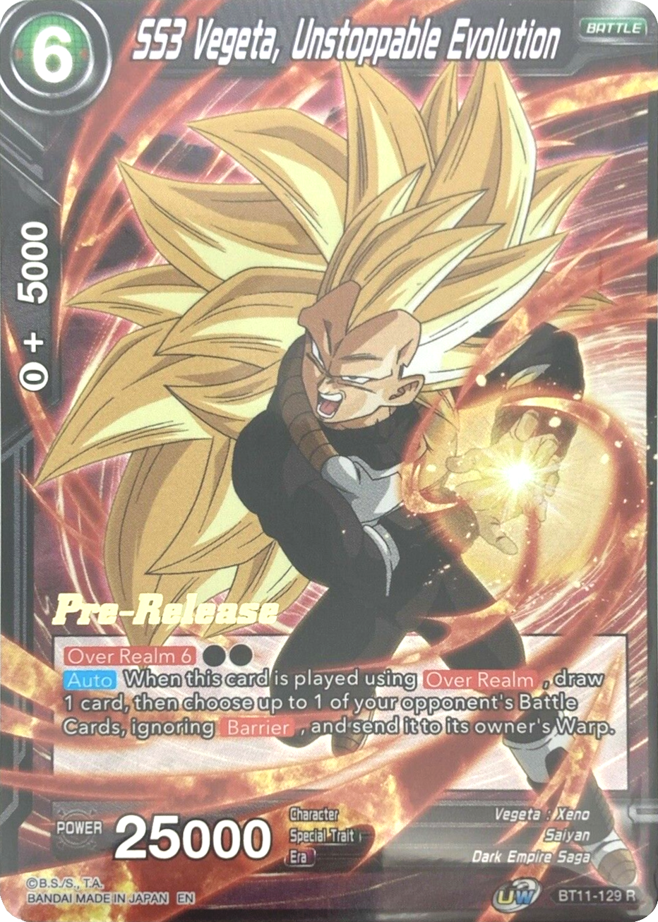 SS3 Vegeta, Unstoppable Evolution (BT11-129) [Vermilion Bloodline Prerelease Promos] | Good Games Adelaide SA