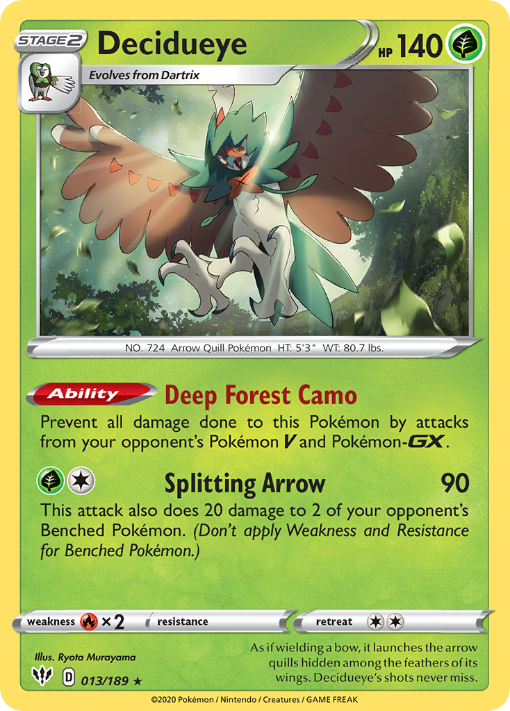 Decidueye (013/189) [Sword & Shield: Darkness Ablaze] | Good Games Adelaide SA