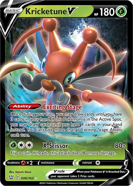 Kricketune V 006/163 (SWSH05: Battle Styles)  - Holofoil | Good Games Adelaide SA