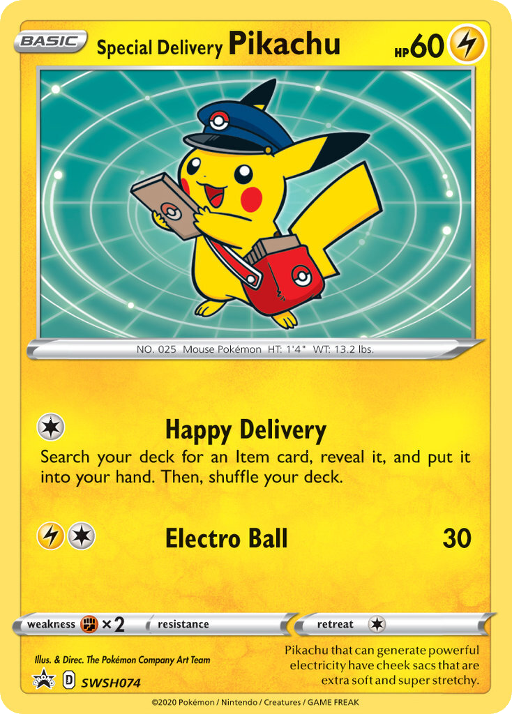 Special Delivery Pikachu (SWSH074) [Sword & Shield: Black Star Promos] | Good Games Adelaide SA