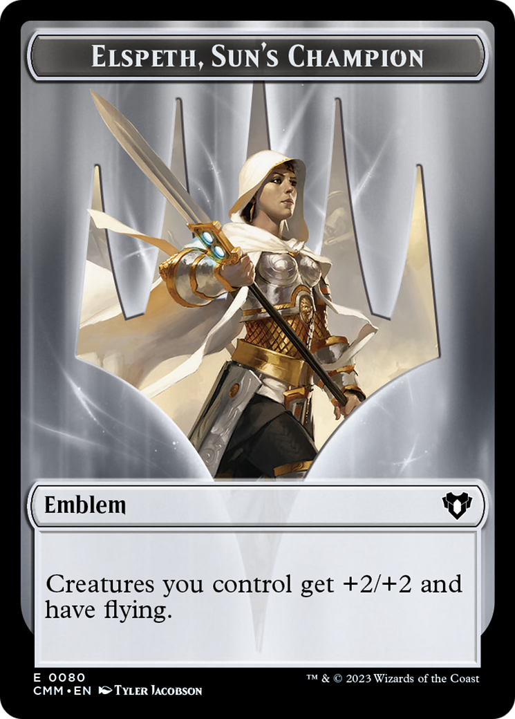 Elspeth, Sun's Champion Emblem // Copy (55) Double-Sided Token [Commander Masters Tokens] | Good Games Adelaide SA