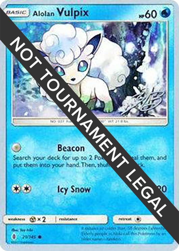 Alolan Vulpix 2017 Zachary Bokhari 21/145 (World Championship Decks)  | Good Games Adelaide SA