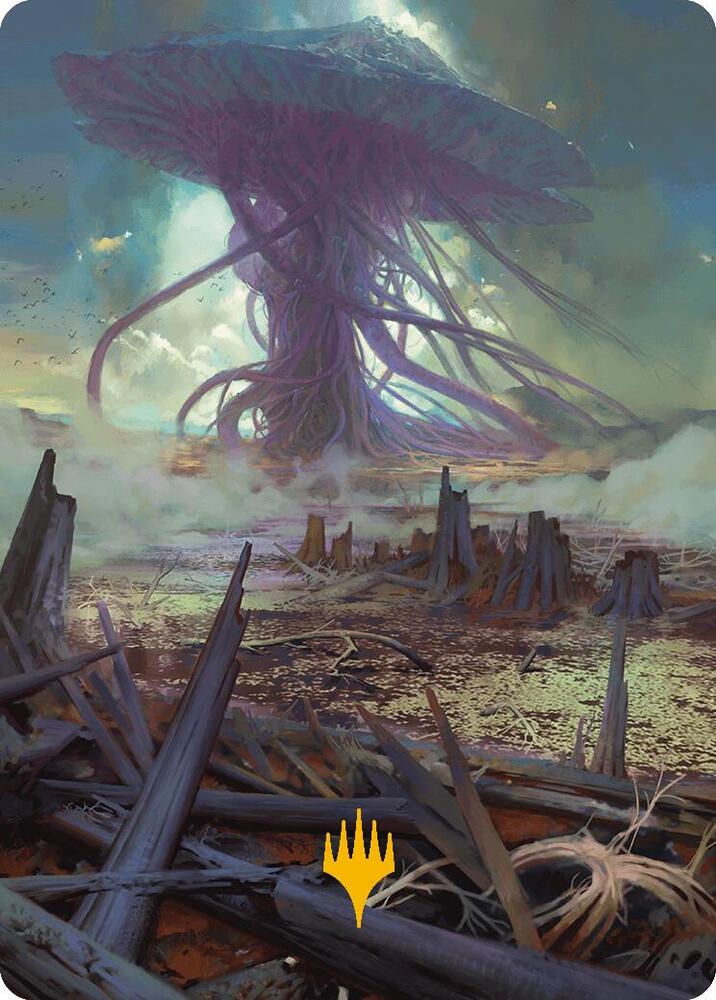 Swamp Art Card Gold Stamped Planeswalker Symbol 24 (Art Series: Modern Horizons 3)  | Good Games Adelaide SA