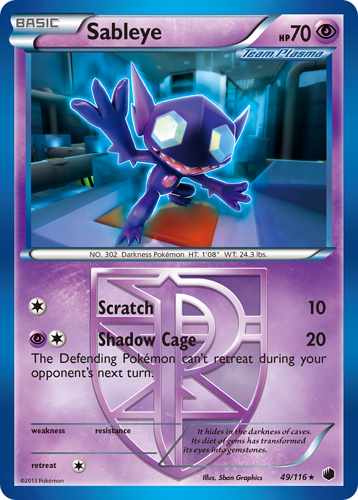 Sableye (49/116) [Black & White: Plasma Freeze] | Good Games Adelaide SA