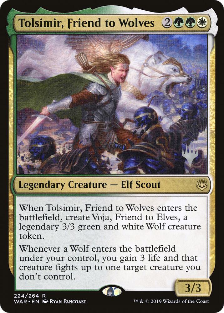 Tolsimir Friend to Wolves 224 (Promo Pack: Throne of Eldraine)  - Foil | Good Games Adelaide SA