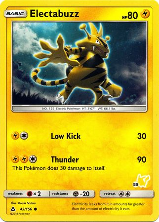 Electabuzz (43/156) (Pikachu Stamp #58) [Battle Academy 2020] | Good Games Adelaide SA