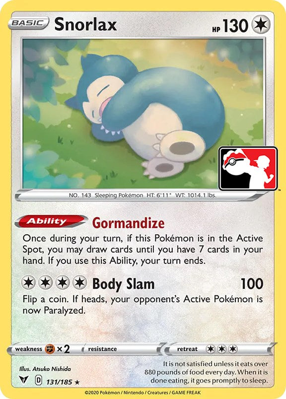 Snorlax (131/185) [Prize Pack Series One] | Good Games Adelaide SA