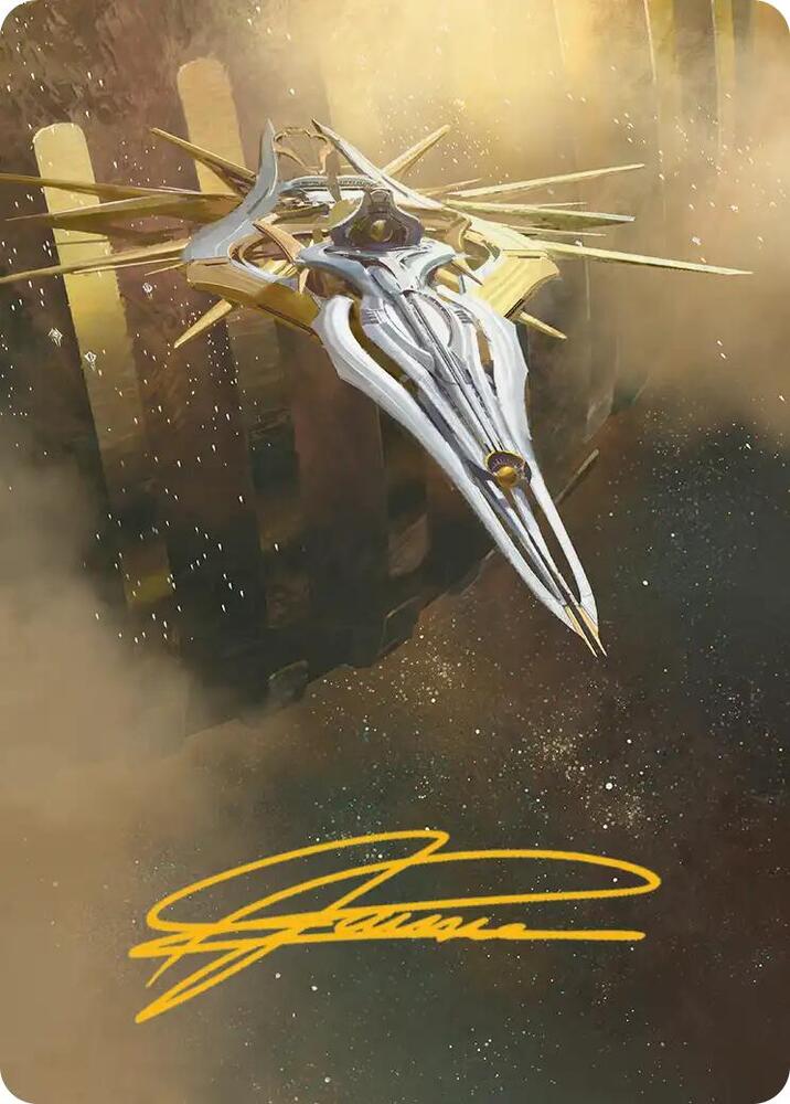 Dawnsire Sunstar Dreadnought Art Card Gold Stamped Signature 27 (Art Series: Edge of Eternities)  | Good Games Adelaide SA