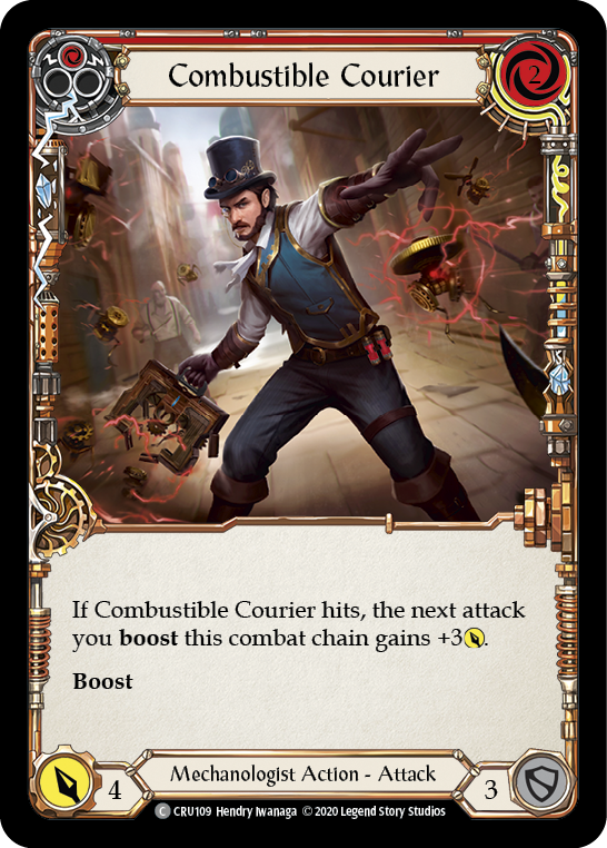 Combustible Courier (Red) [CRU109] 1st Edition Rainbow Foil | Good Games Adelaide SA
