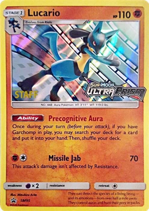 Lucario Prerelease Staff SM95 (SM Promos)  - Holofoil | Good Games Adelaide SA