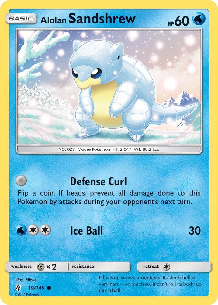 Alolan Sandshrew 19/145 (SM - Guardians Rising)  | Good Games Adelaide SA