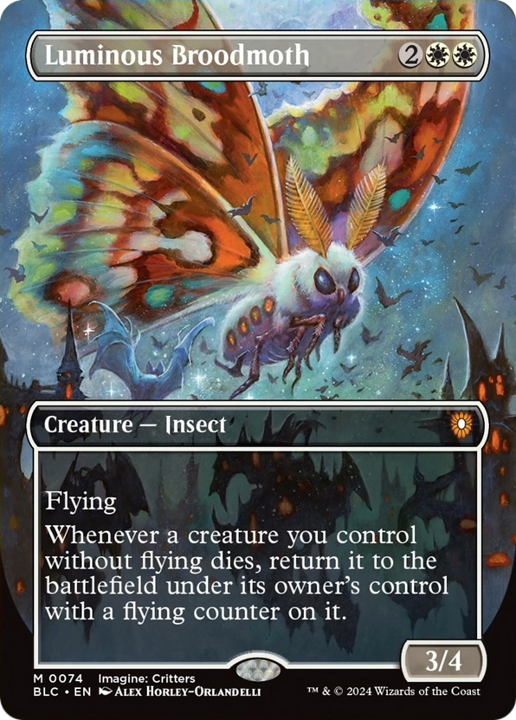 Luminous Broodmoth (Borderless) [Bloomburrow Commander] | Good Games Adelaide SA