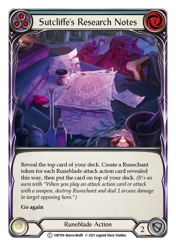 Sutcliffe's Research Notes (Blue) [1HP299] | Good Games Adelaide SA