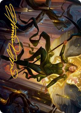 Sigarda Champion of Light Art Card Gold Stamped Signature 68 (Art Series: Innistrad: Midnight Hunt)  | Good Games Adelaide SA
