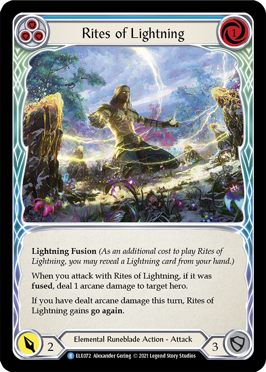 Rites of Lightning (Blue) [ELE072] (Tales of Aria)  1st Edition Rainbow Foil | Good Games Adelaide SA
