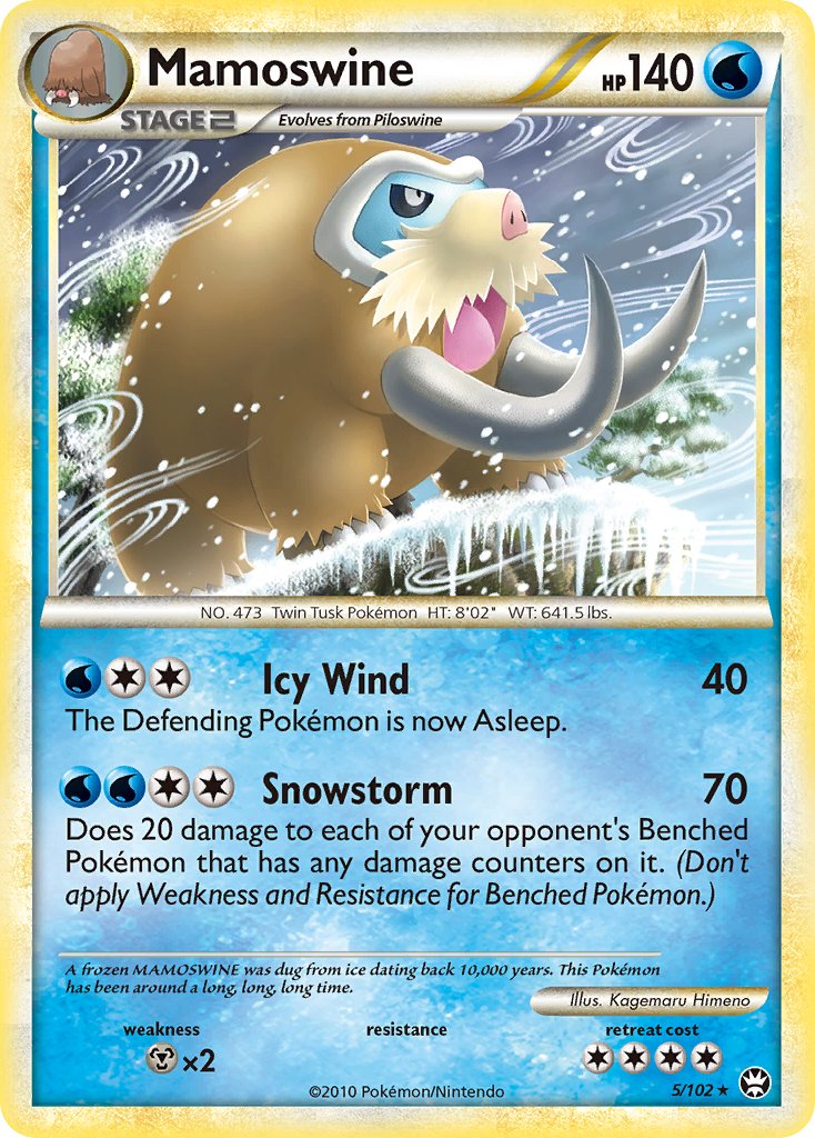 Mamoswine (5/102) (Cracked Ice Holo) (Theme Deck Exclusive) [HeartGold & SoulSilver: Triumphant] | Good Games Adelaide SA