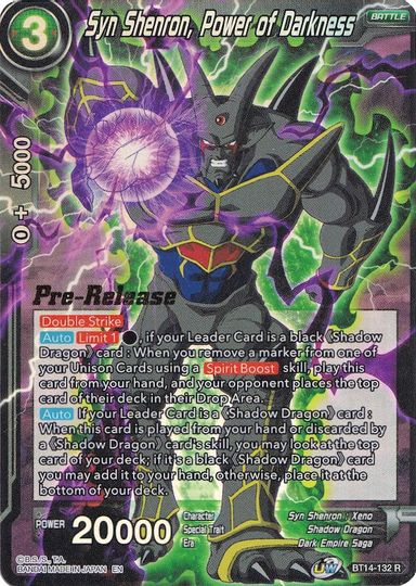Syn Shenron, Power of Darkness (BT14-132) [Cross Spirits Prerelease Promos] | Good Games Adelaide SA