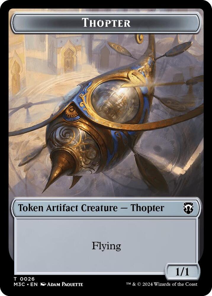 Thopter Copy Double Sided Token 26 // 1 (Commander: Modern Horizons 3)  - Ripple Foil | Good Games Adelaide SA