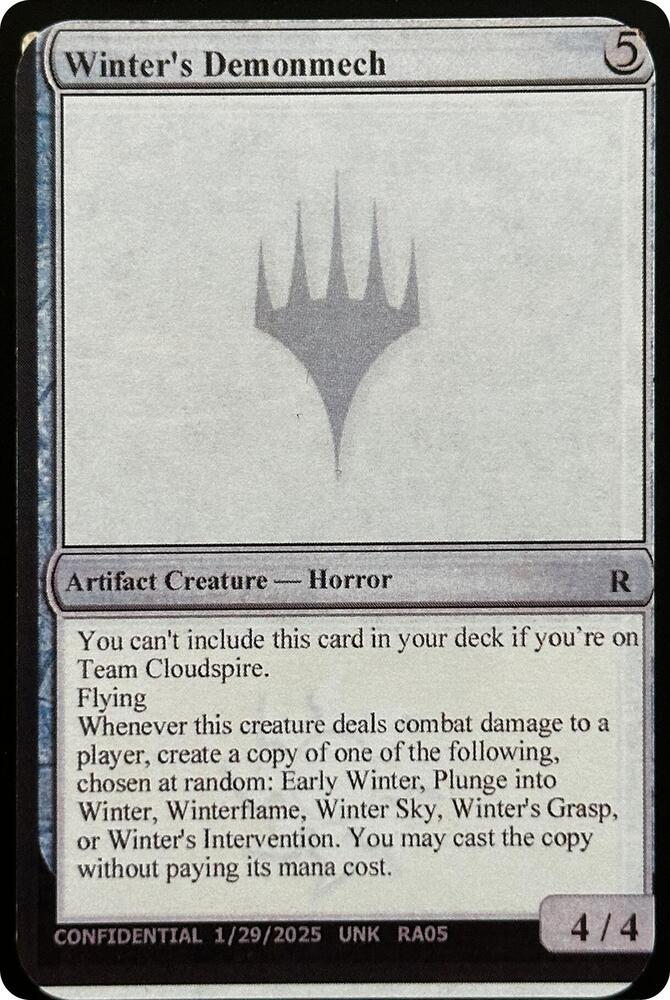Winters Demonmech  (Un-Known Event Playtest Cards)  | Good Games Adelaide SA