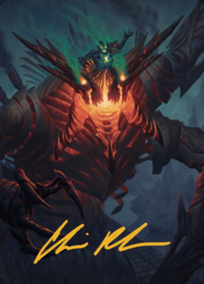 Mishra, Lost to Phyrexia Art Card (Gold-Stamped Signature) [The Brothers' War Art Series] | Good Games Adelaide SA