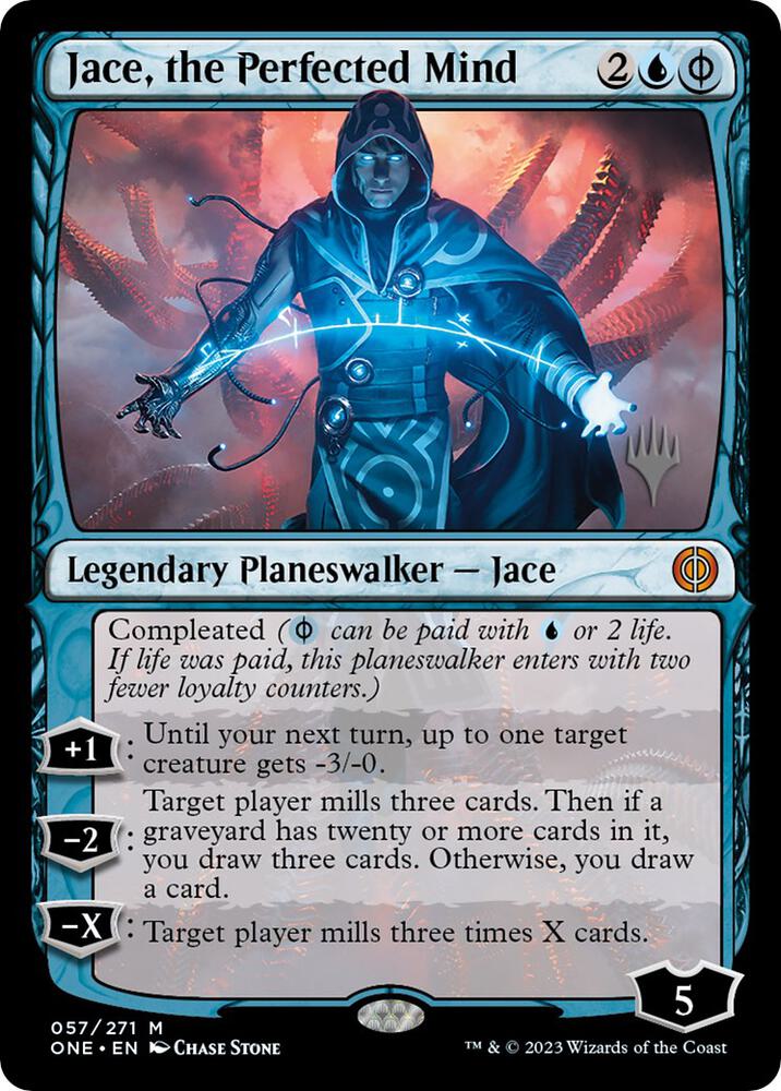 Jace the Perfected Mind 57p/160 (Promo Pack: Phyrexia: All Will Be One)  - Foil | Good Games Adelaide SA