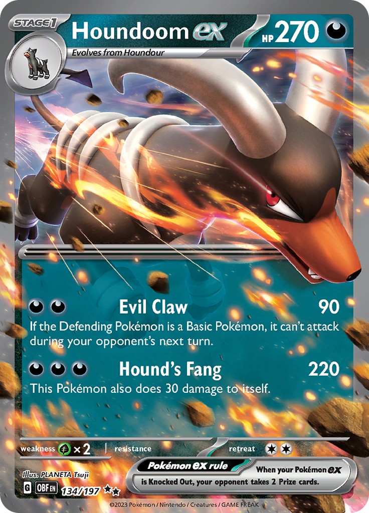 Houndoom ex (134/197) [Scarlet & Violet: Obsidian Flames] | Good Games Adelaide SA