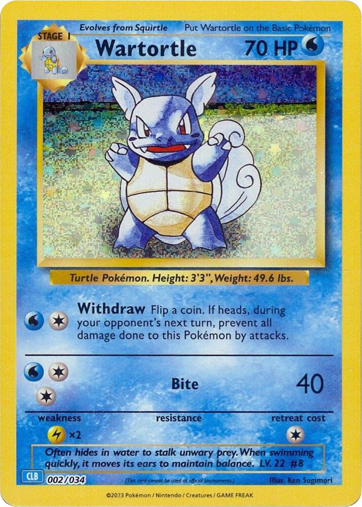 Wartortle 002/034 (Trading Card Game Classic)  - Holofoil | Good Games Adelaide SA