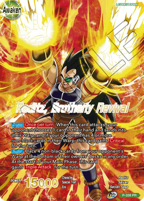 Raditz // Raditz, Brotherly Revival (Gold Stamped) (P-338) [Saiyan Showdown Prerelease Promos] | Good Games Adelaide SA