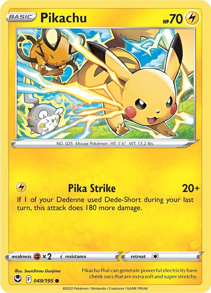 Pikachu (049/195) [Sword & Shield: Silver Tempest] | Good Games Adelaide SA