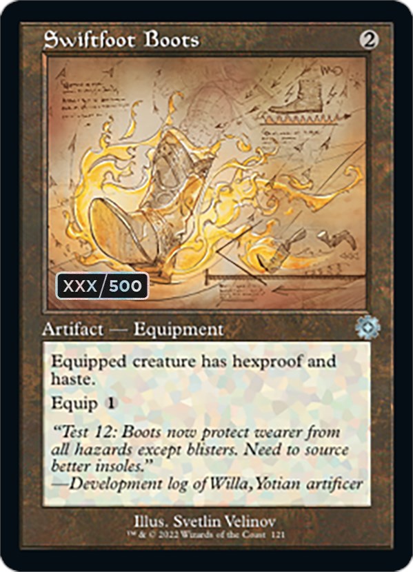 Swiftfoot Boots (Retro Schematic) (Serial Numbered) [The Brothers' War Retro Artifacts] | Good Games Adelaide SA