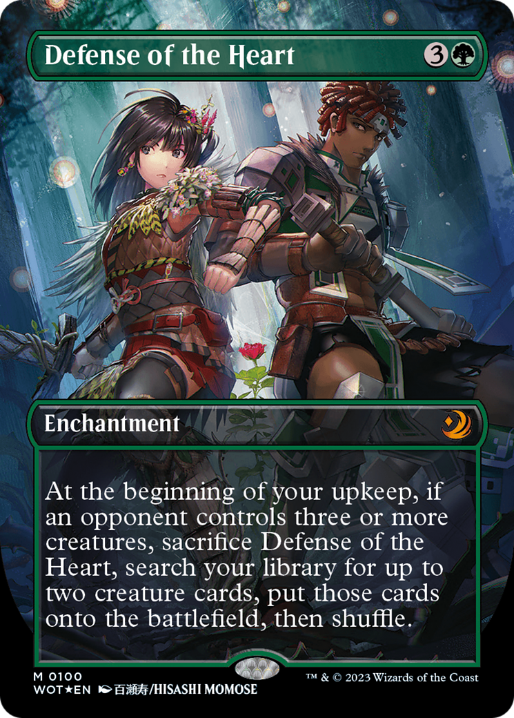 Defense of the Heart (Anime Borderless) (Confetti Foil) [Wilds of Eldraine: Enchanting Tales] | Good Games Adelaide SA