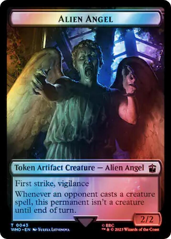Alien Angel Clue 0055 Double Sided Token Surge Foil 43 // 55 (Universes Beyond: Doctor Who)  - Foil | Good Games Adelaide SA