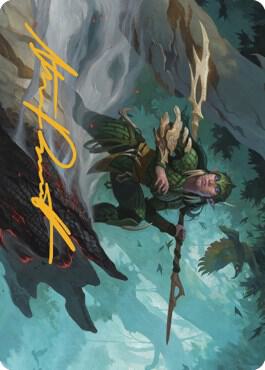 Gwenna Eyes of Gaea Art Card Gold Stamped Signature 25 (Art Series: The Brothers' War)  | Good Games Adelaide SA