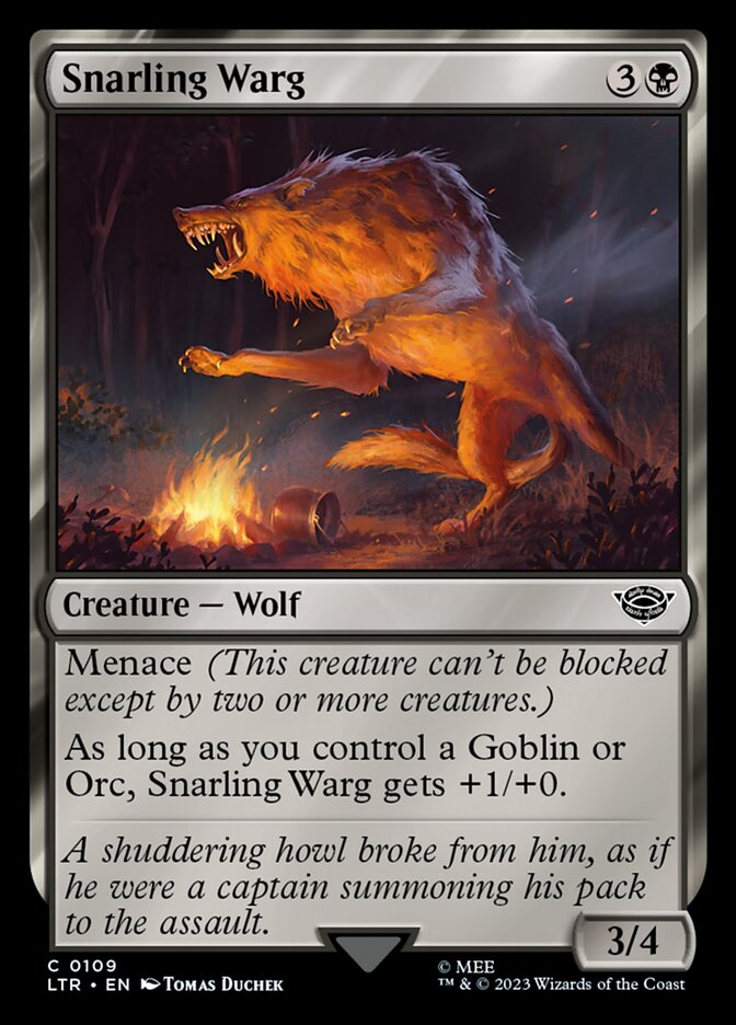 Snarling Warg 109 (Universes Beyond: The Lord of the Rings: Tales of Middle-earth)  - Foil | Good Games Adelaide SA