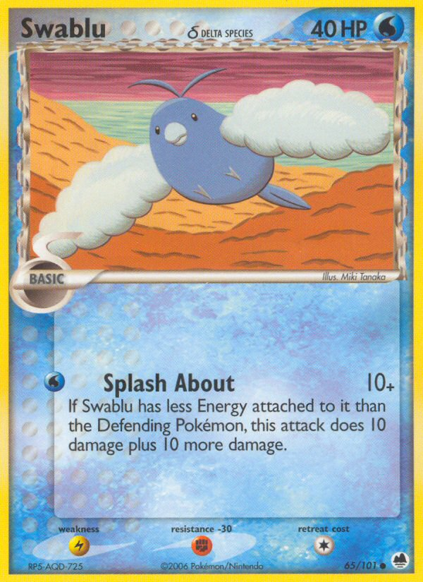 Swablu (65/101) (Delta Species) [EX: Dragon Frontiers] | Good Games Adelaide SA