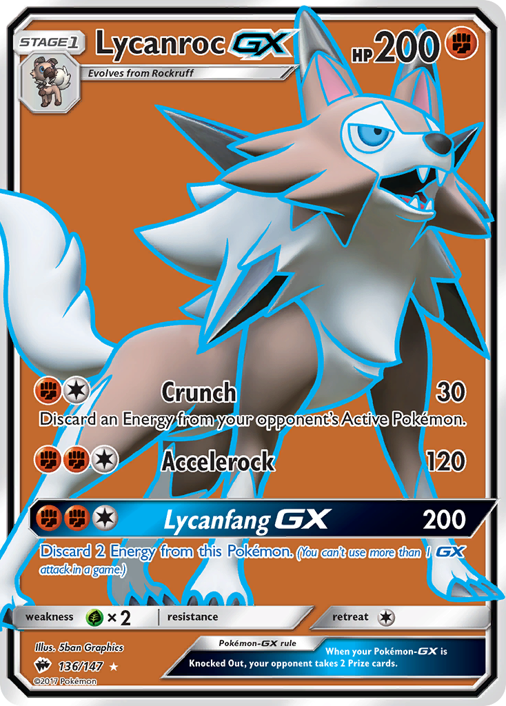 Lycanroc GX (136/147) [Sun & Moon: Burning Shadows] | Good Games Adelaide SA