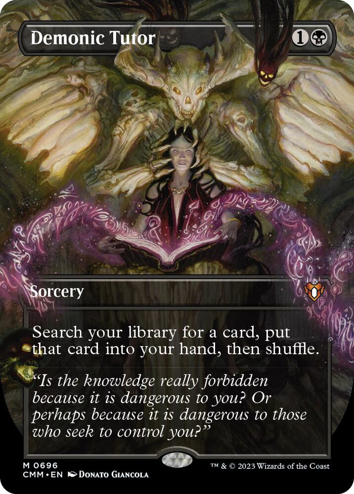 Demonic Tutor 696 (Commander Masters)  - Borderless Foil | Good Games Adelaide SA