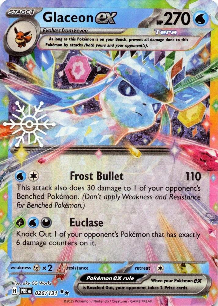 Glaceon ex 026 131 Holiday Calendar 026/131 (SV: Prismatic Evolutions)  - Holofoil | Good Games Adelaide SA