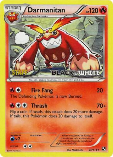 Darmanitan Prerelease Staff 25/114 (Black and White Promos)  - Holofoil | Good Games Adelaide SA