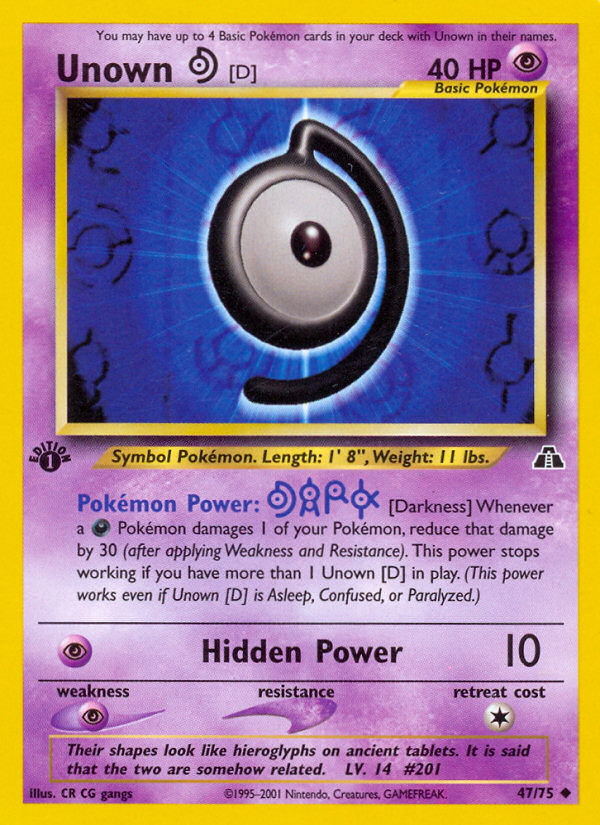 Unown [D] (47/75) [Neo Discovery 1st Edition] | Good Games Adelaide SA