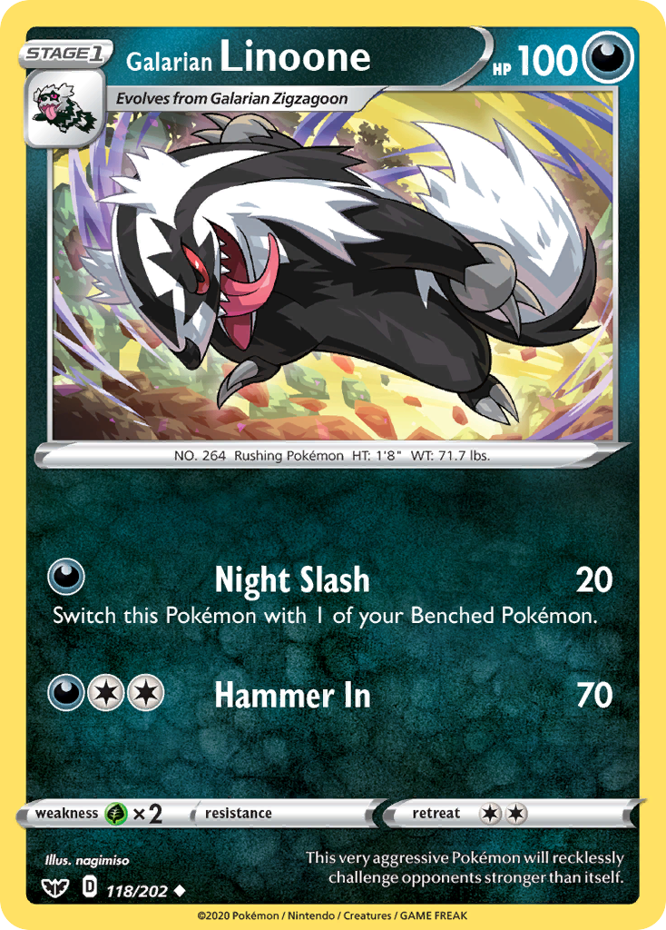 Galarian Linoone (118/202) [Sword & Shield: Base Set] | Good Games Adelaide SA